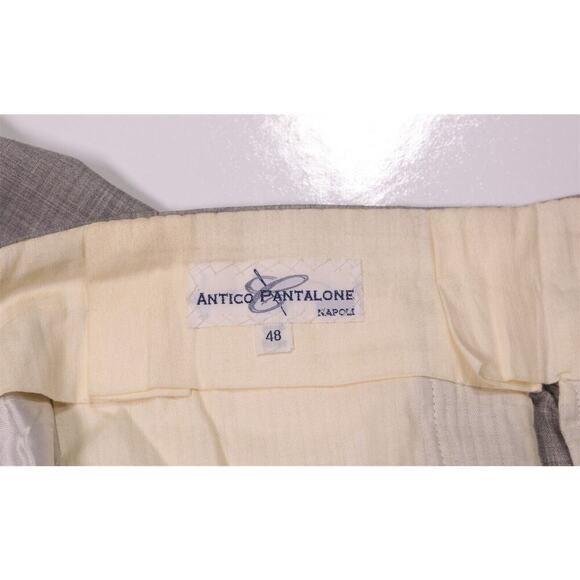 Antico Pantalone Napoli Light Gray Button-Fly Wool Dress Pants Trousers 33x28 - Picture 6 of 6